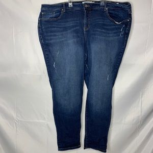 torrid size 28 skinny jeans distressed medium wash